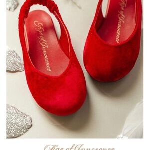 NWT AOI age of innocence Matilda velvet red shoes sz 37